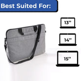 Kuber Industries Laptop Bag|Oxford Foam Padded Compartment|Detachable Strap Shoulder Bag|Laptop Bag For Men & Women|Compatible With 13”,14”,15” Devices|Grey (Pack Of 1)
